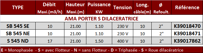 Station de relevage 2 pompes eaux chargées 1.10 Kw